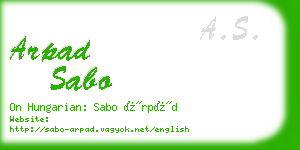 arpad sabo business card